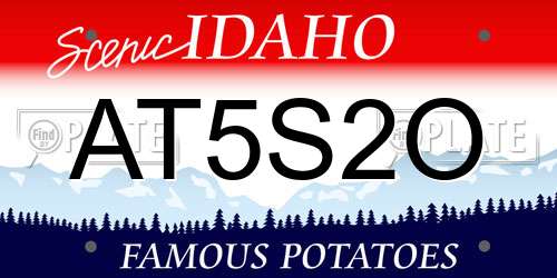 AT5S2O Idaho License Plate