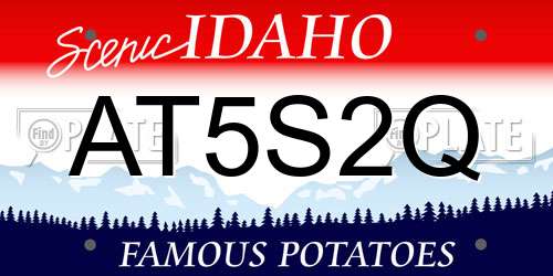 AT5S2Q Idaho License Plate