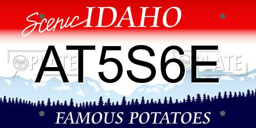 AT5S6E Idaho License Plate