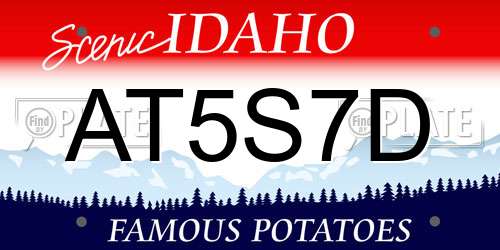 AT5S7D Idaho License Plate