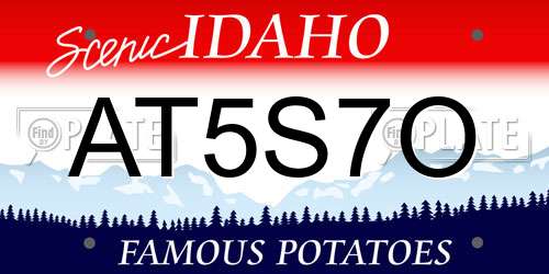 AT5S7O Idaho License Plate