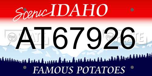 AT67926 Idaho License Plate