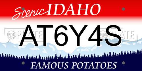 AT6Y4S Idaho License Plate