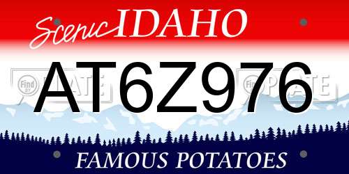 AT6Z976 Idaho License Plate