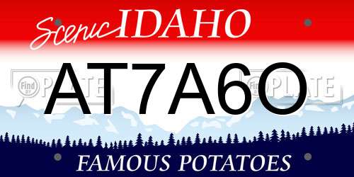 AT7A6O Idaho License Plate