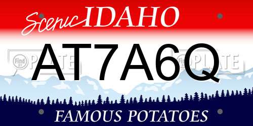 AT7A6Q Idaho License Plate