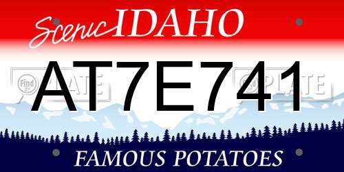 AT7E741 Idaho License Plate