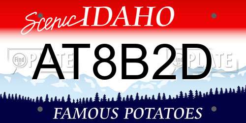 AT8B2D Idaho License Plate
