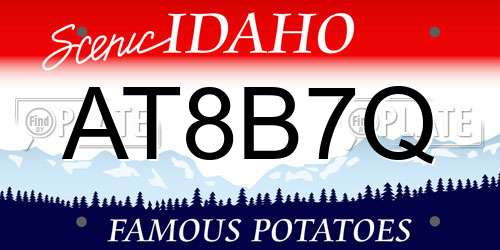 AT8B7Q Idaho License Plate