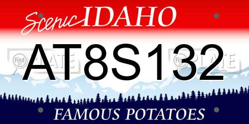 AT8S132 Idaho License Plate