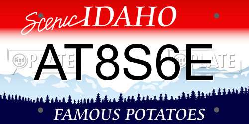 AT8S6E Idaho License Plate