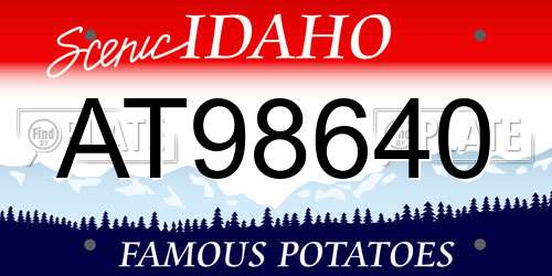 AT98640 Idaho License Plate