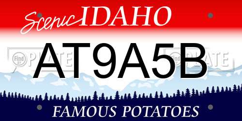 AT9A5B Idaho License Plate