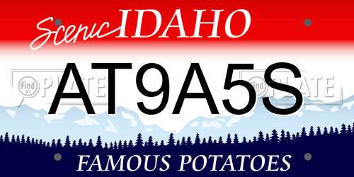 AT9A5S Idaho License Plate