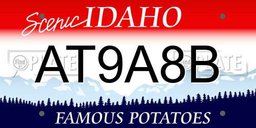 AT9A8B Idaho License Plate