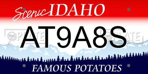 AT9A8S Idaho License Plate