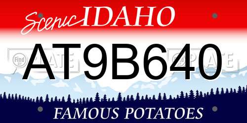 AT9B640 Idaho License Plate