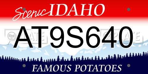 AT9S640 Idaho License Plate