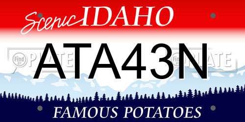 ATA43N Idaho License Plate