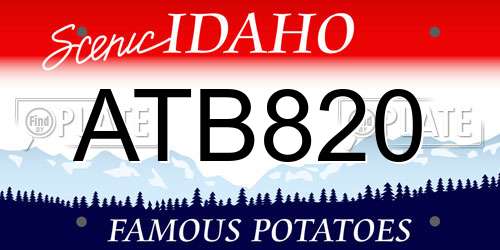 ATB820 Idaho License Plate