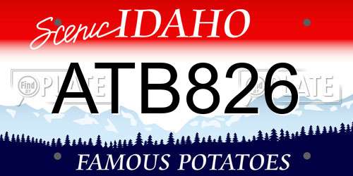 ATB826 Idaho License Plate