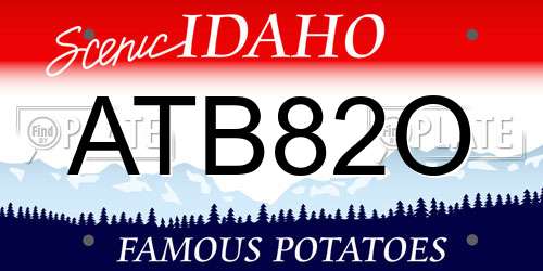 ATB82O Idaho License Plate