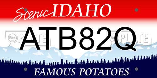 ATB82Q Idaho License Plate