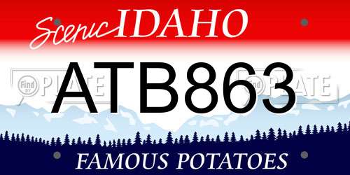 ATB863 Idaho License Plate