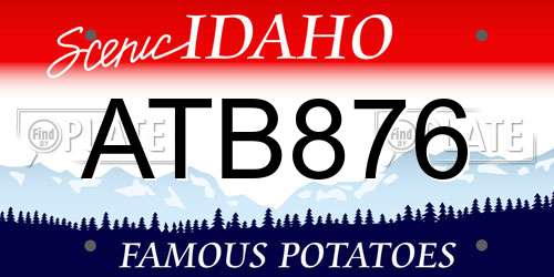 ATB876 Idaho License Plate