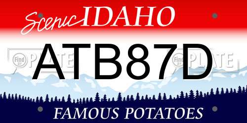 ATB87D Idaho License Plate