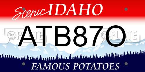 ATB87O Idaho License Plate