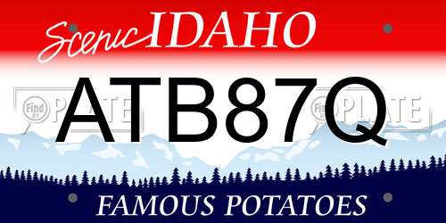ATB87Q Idaho License Plate