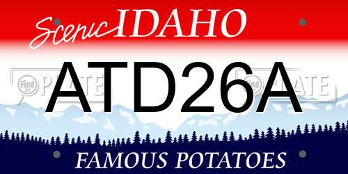 ATD26A Idaho License Plate