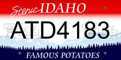 ATD4183 Idaho License Plate