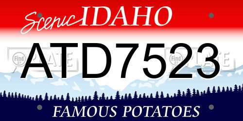 ATD7523 Idaho License Plate