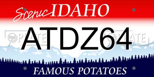 ATDZ64 Idaho License Plate