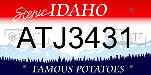 ATJ3431 Idaho License Plate