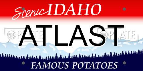 ATLAST Idaho License Plate