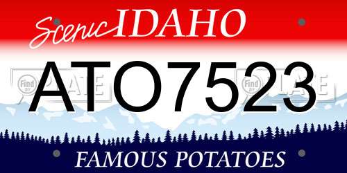 ATO7523 Idaho License Plate