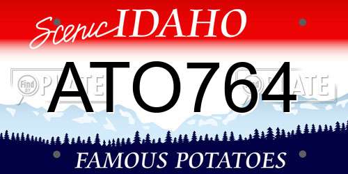 ATO764 Idaho License Plate