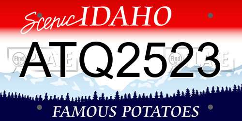 ATQ2523 Idaho License Plate