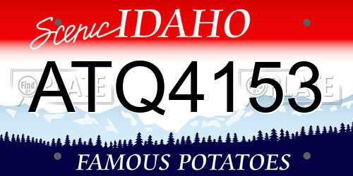 ATQ4153 Idaho License Plate