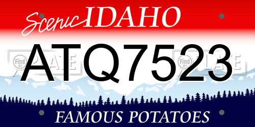 ATQ7523 Idaho License Plate