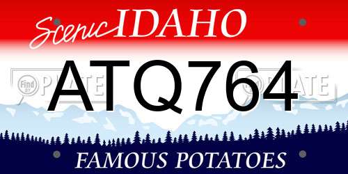 ATQ764 Idaho License Plate
