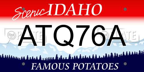 ATQ76A Idaho License Plate