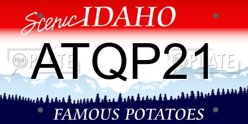 ATQP21 Idaho License Plate