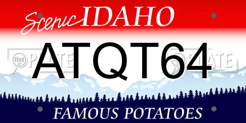 ATQT64 Idaho License Plate