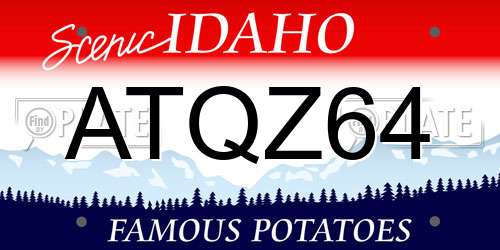 ATQZ64 Idaho License Plate