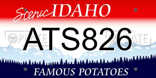 ATS826 Idaho License Plate