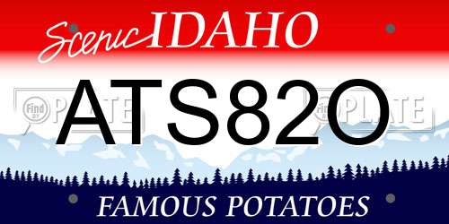 ATS82O Idaho License Plate